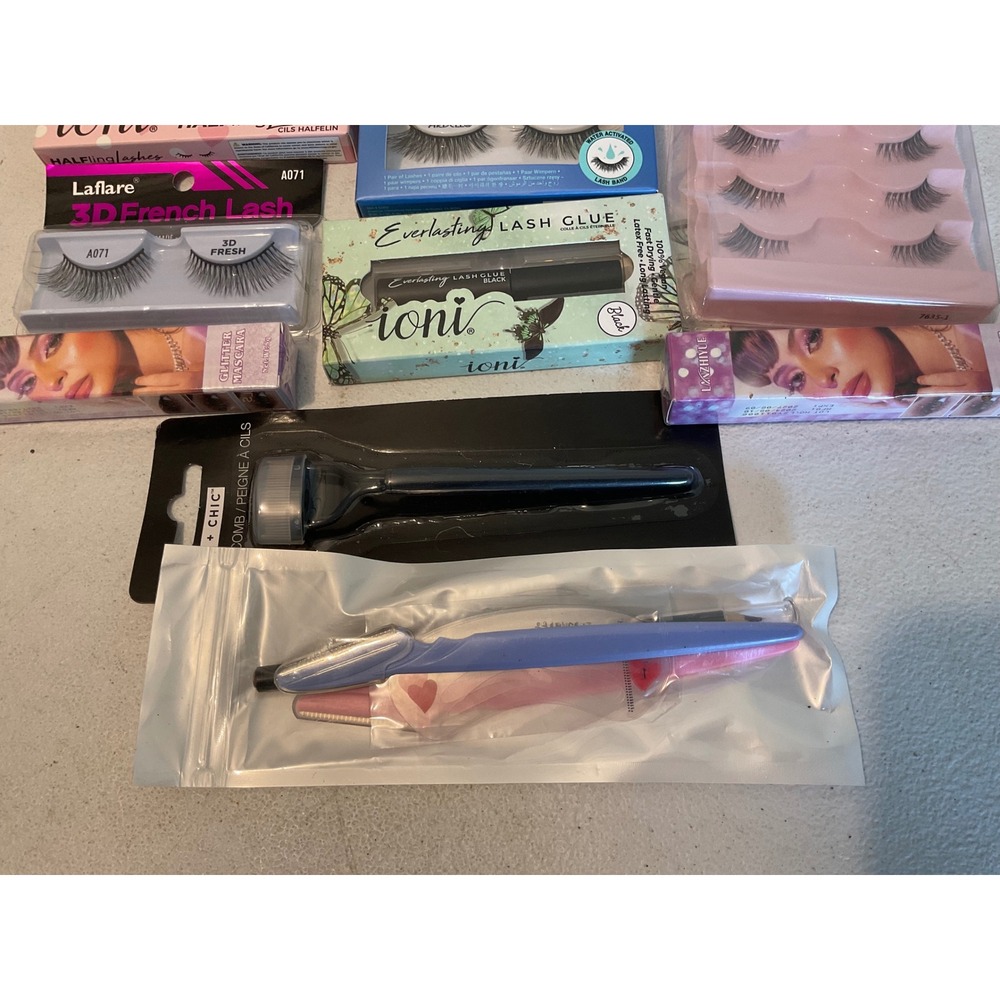 Bulk Lash Bundle Ardell Aqua Ioni Halfling Laflare Glue Mascara Tools 11pc Set - Picture 3 of 3